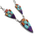 Southwest Multicolor Inlay Sterling Silver Link Necklace Set WX71716